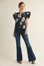 Floral Jacquard Top