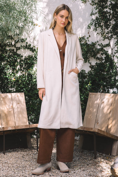 Cream Suede Duster
