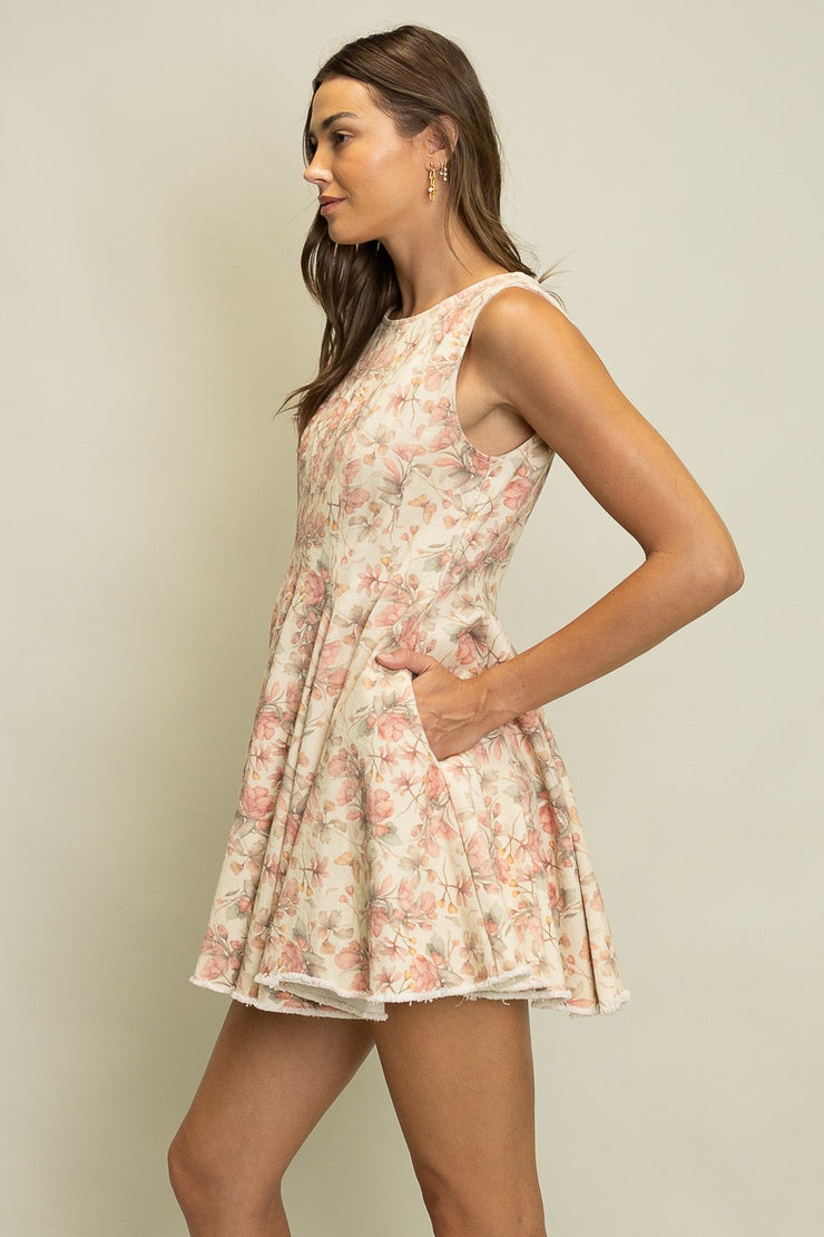Coral Twill Floral Swing Mini
