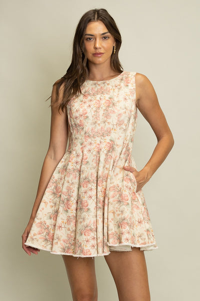 Coral Twill Floral Swing Mini
