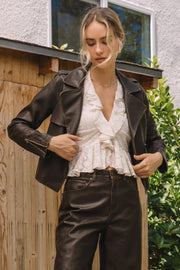 Coco Distressed Faux Leather Jacket