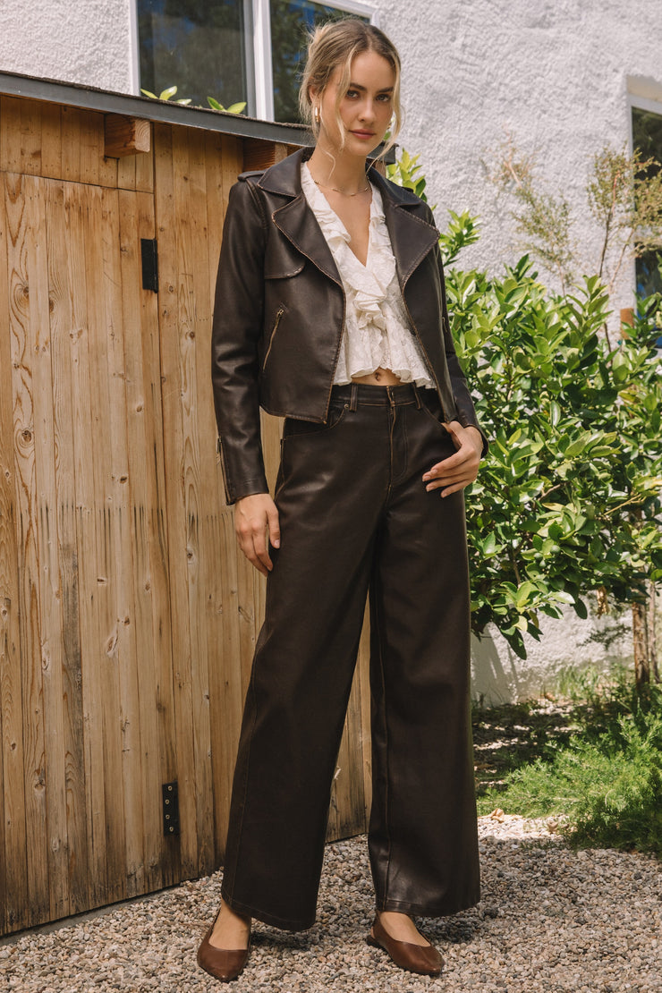 Coco Distressed Faux Leather Jacket
