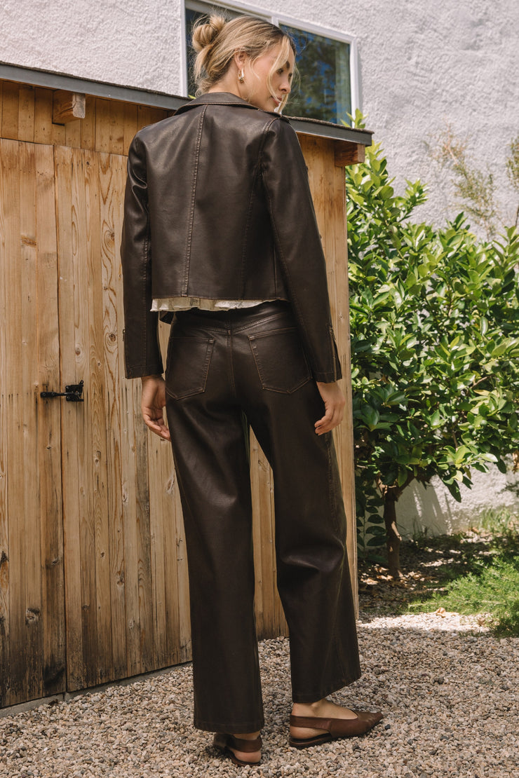 Coco Distressed  Faux Leather Pants