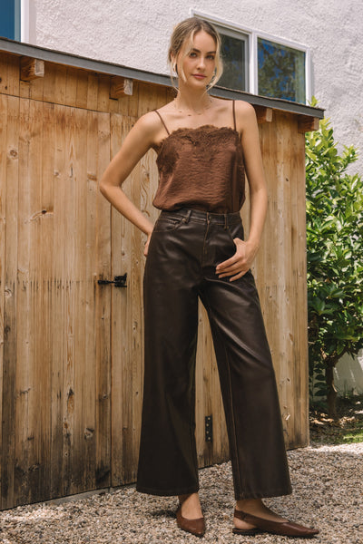 Coco Distressed  Faux Leather Pants
