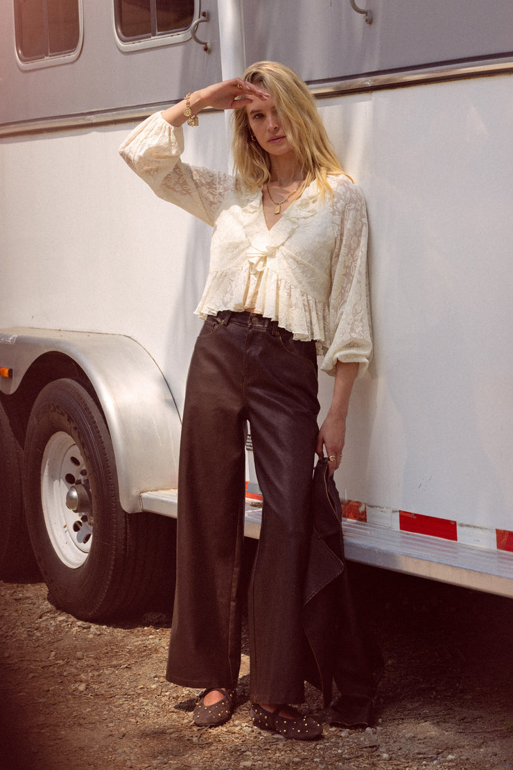 Coco Distressed  Faux Leather Pants