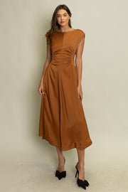 Terracotta Satin Midi