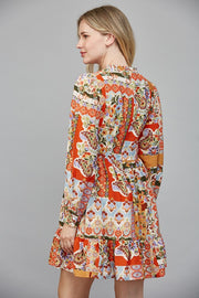Orange Patchwork Dress