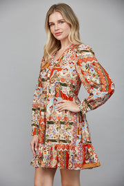 Orange Patchwork Dress
