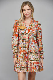 Orange Patchwork Dress