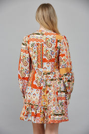 Orange Patchwork Dress