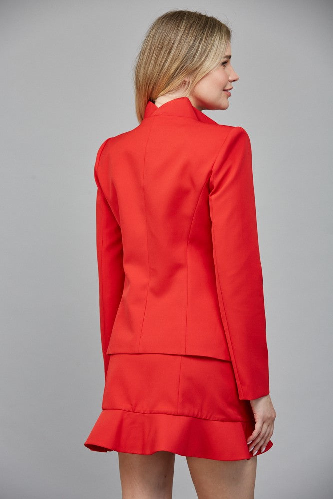 Red Sculptured Blazer