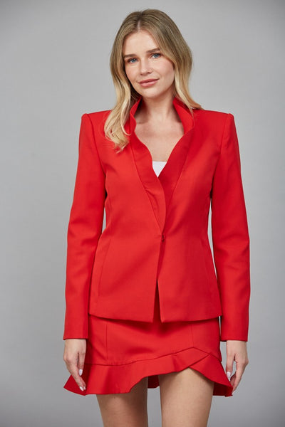 Red Sculptured Blazer