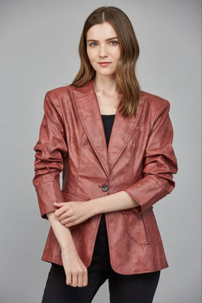Maroon Leather Jacket