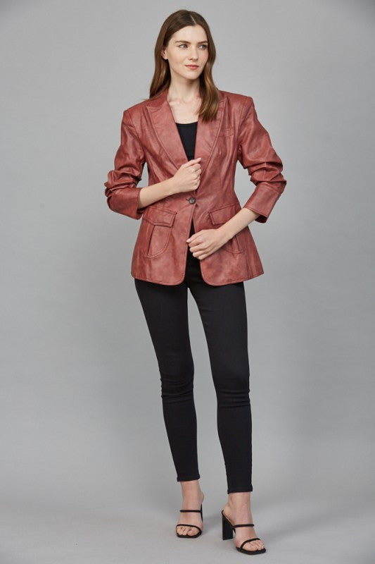 Maroon Leather Jacket