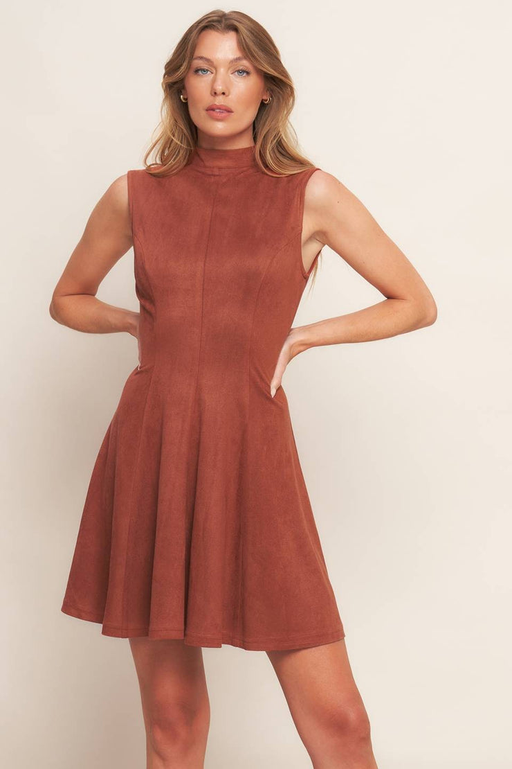 Rust Faux Suede Mini