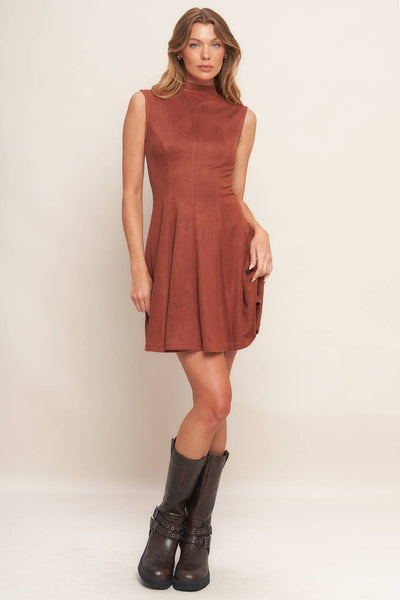 Rust Faux Suede Mini