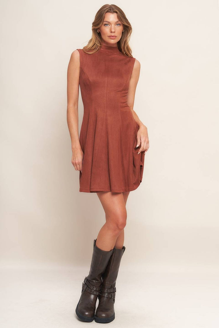 Rust Faux Suede Mini