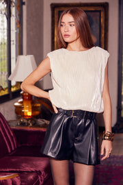 Edgy Faux Leather Shorts