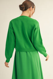 Kelly Green Knotted Sweater