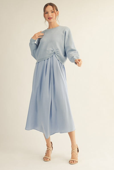 Sky Blue Knotted Sweater