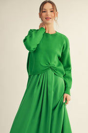 Kelly Green Knotted Sweater