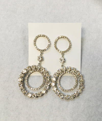 Clear Circle Drop Earrings