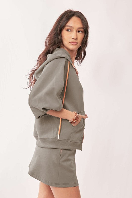 Grey Orange Hoodie