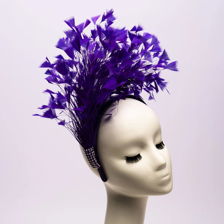 Purple Feather 1920's style Fascinator.