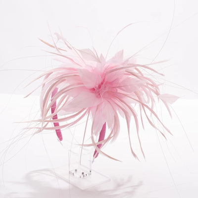 Pink Double Feather Fascinator