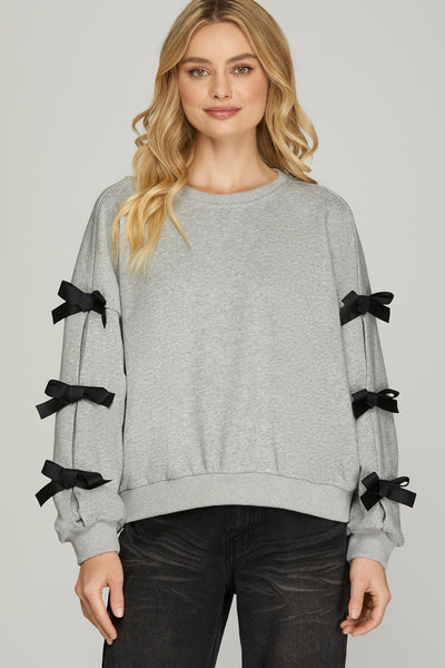 Heather Bow Sweatshirt