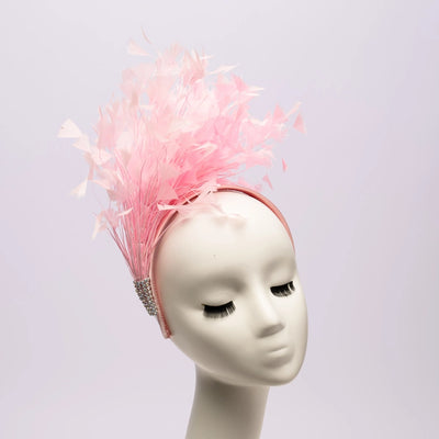 Pink Feather 1920's Fascinator