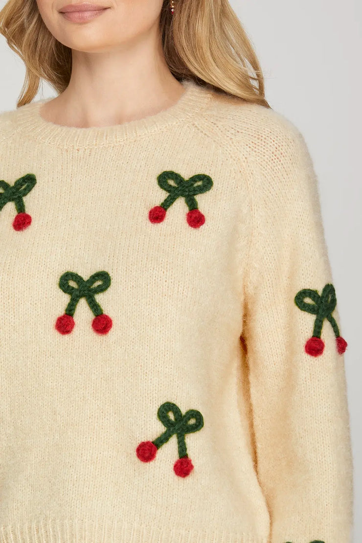 Cherry Sweater Top