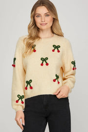 Cherry Sweater Top