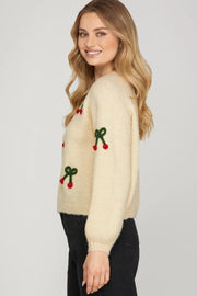 Cherry Sweater Top