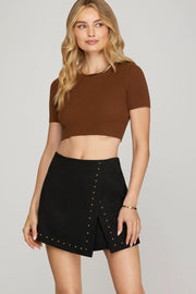 Black Studded Skort