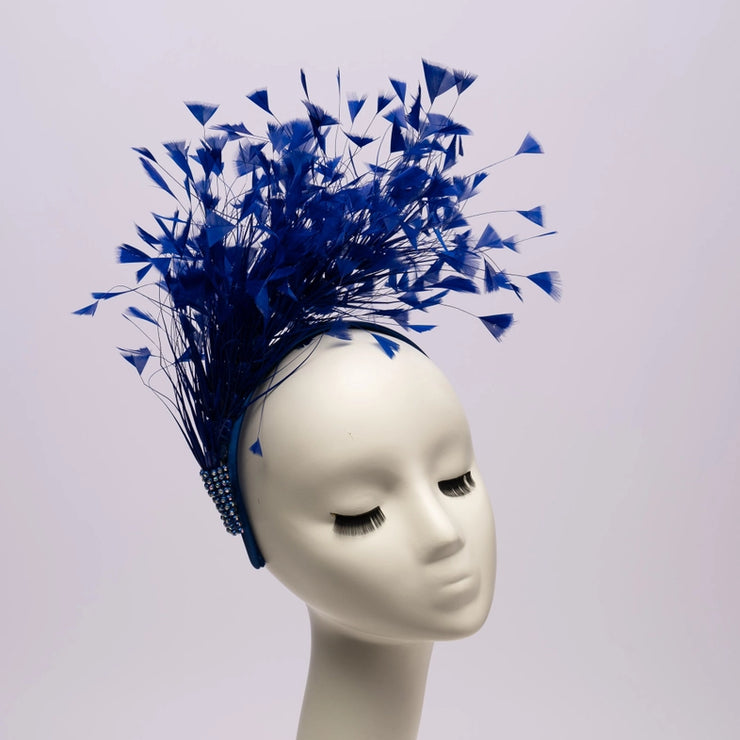 Royal Blue Feather 1920's Style Fascinator