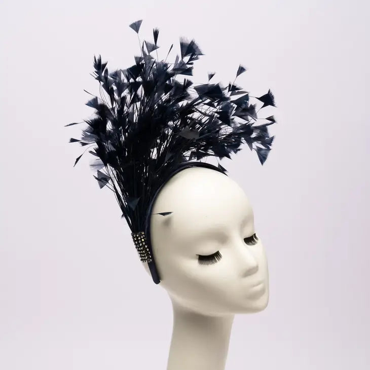 Navy Feather 1920's Style Fascinator