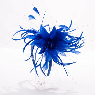 Royal Blue Double Feather Fascinator