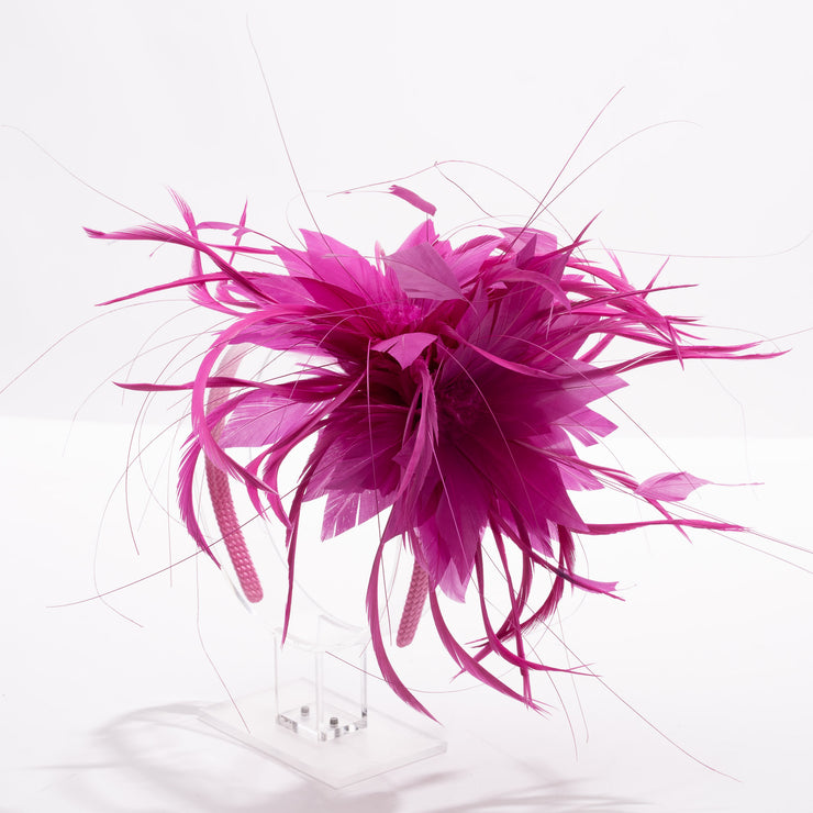 Double Feather Flower Fascinator