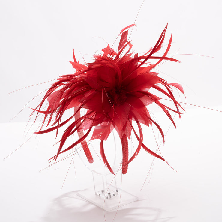 Double Feather Flower Fascinator