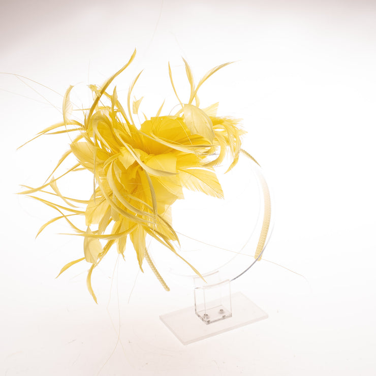 Double Feather Flower Fascinator