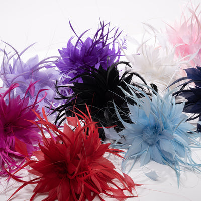 Double Feather Flower Fascinator