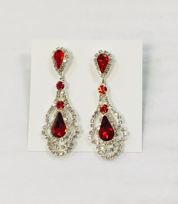 Ruby Glam Drop Earrings