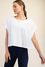 White Open Back Crop