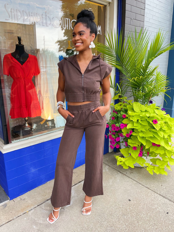 Chocolate Mineral Washed Pants