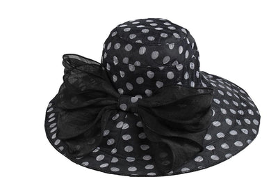 Black Hat with Polka Dots