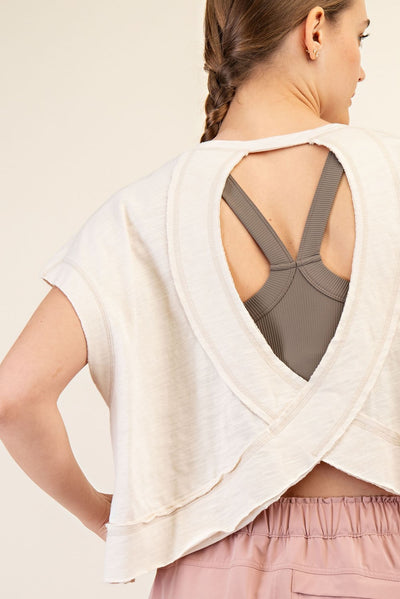 White Open Back Crop