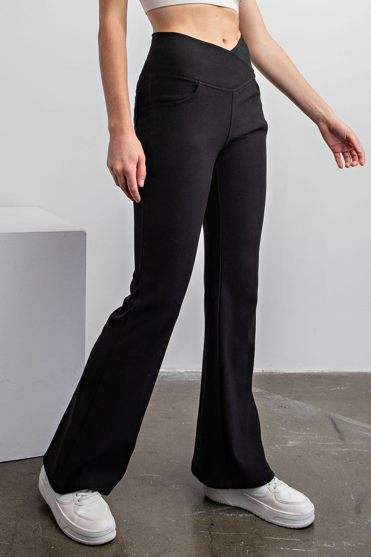 Black Crossover Flared Pants