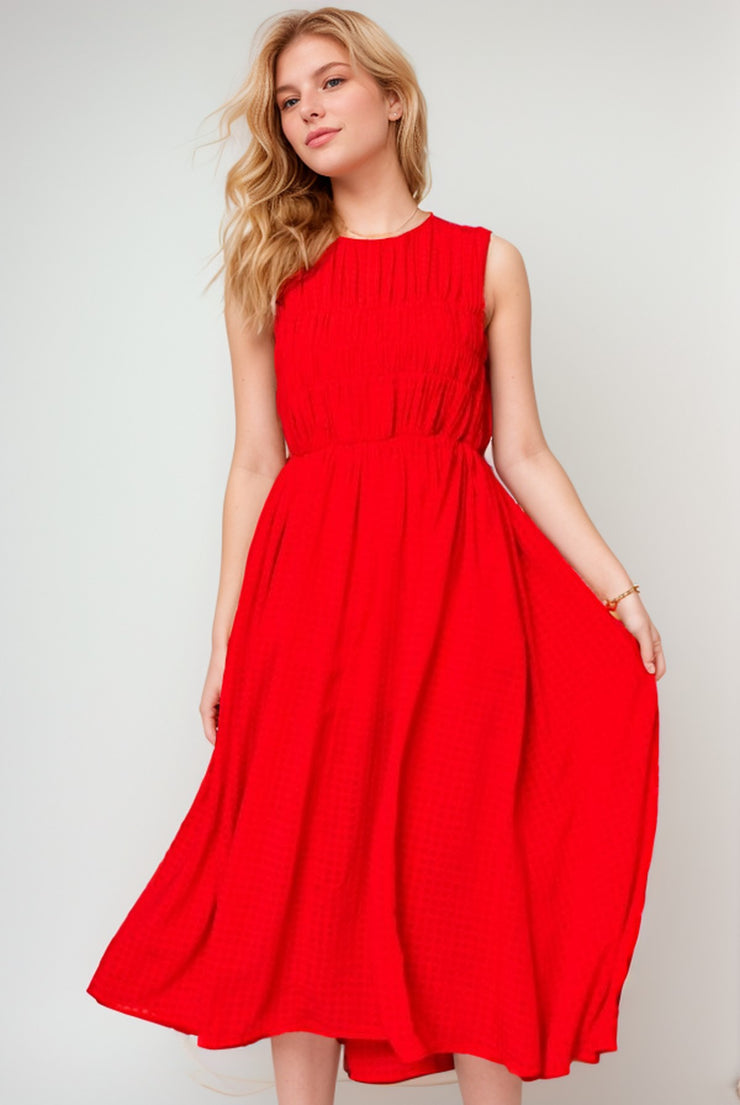 Lady in Red Midi Dress