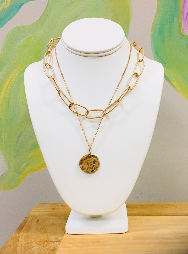 Gold Chain & Coin Necklace